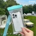 Green luminous waterproof phone pouch with strap for outdoor swimming and diving activities - Sequin Style / Light Green