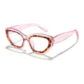 Stylish transparent pink cat-eye blue light blocking glasses with tortoiseshell rims - Cat Eye / Pink Tortoise