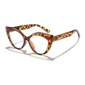 Occhiali gatto anti-luce blu con montatura tartarugata alla moda per donna retrò - Bean Flower Coffee Red