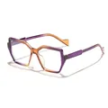 Modische quadratische Blaulicht-Brille mit einem lila-orangen Farbverlaufsrahmen - Lila Tee Verlaufsrahmen Anti-Blaulicht