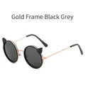 Stylish gold frame kids cat ear sunglasses with dark grey lenses for summer sunshade - Gold Frame Full Grey