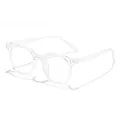 Lunettes rétro à monture carrée transparente avec détails de rivets - Monture blanche transparente Verres blancs