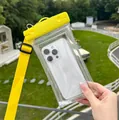 Universal yellow waterproof phone pouch with adjustable crossbody strap for outdoor sports - Sequin Style / Yellow