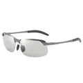 Men's photochromic polarized sunglasses with gunmetal gray frame for safe driving - Gunmetal Frame Photochromic Lens