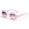 Children's bubble rectangular sunglasses in macaron pink with gradient lenses - Purple Frame Grey Lens