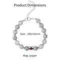 Eleganter Mapstone-Perlenarmband mit verstellbarer silberfarbener Kette, 200+50mm - 20cm / Landkartenstein