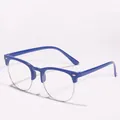 Gafas infantiles azules de media montura con filtro de luz azul retro - Azul