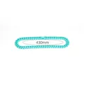 Turquoise stainless steel Cuban link necklace, 430mm length SKU view - 43cm / Blue