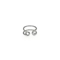 Retro-Sicherheitsnadel-Ring aus Titanstahl für Damen und Herren mit minimalistischem Finish - Sicherheitsnadel Offener Stil / Stahlfarben / Größe 6