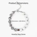 White howlite and map stone bead bracelet with 200+50mm adjustable length chain - 20cm / Howlite + Map Stone