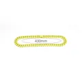Modern yellow dopamine Cuban link necklace in stainless steel, 430mm chain length - 43cm / Light Yellow