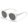 Lunettes de soleil élégantes pour enfants avec monture carrée blanche pour filles - Monture Blanc Solide Verres Gris