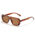 Lunettes de soleil rétro carrées écaille avec verres bruns pour un style urbain chic - Monture Écaille Verres Thé