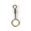 Vintage bronze metal spring keychain with engraved Natural Wealth text and retro finish - Bronze