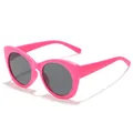 Lunettes de soleil tendance rose vif pour enfants avec verres foncés anti-UV - Monture Rose Rouge Verres Gris