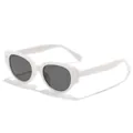 Classic retro children's sunglasses in white frame with protective dark gray UV400 lenses - White Frame Gray Lens