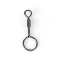 Vintage minimalist metal spring keychain connector with a silver-toned brushed finish - Antique Silver
