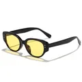 Retro children's sunglasses with black frame and yellow UV400 lenses for daily wear. - Black Frame Yellow Lens