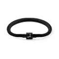 Minimalistisches schwarzes geflochtenes Seilarmband mit magnetischem Zylinderverschluss - Widder / Schwarz