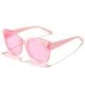 Adorable lunettes de soleil œil-de-chat à paillettes roses pour filles à la mode et chic - Monture rose transparente verres roses