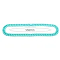 Modern mint green stainless steel Cuban link necklace for fashion, 550mm length. - 55cm / Blue