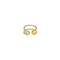 Einzigartiger vergoldeter Sicherheitsnadel-Ring aus robustem Titanstahl für Damen - Sicherheitsnadel Offener Stil / Gold / Größe 6