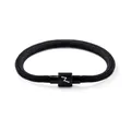 Stylisches schwarzes geflochtenes Sternbild-Armband mit Zylinder-Magnetverschluss für Unisex - Jungfrau / Schwarz
