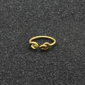 Handgefertigter vintage goldfarbener Knotenring, minimalistischer verstellbarer Ring Schmuck - Verstellbarer Knotenstil (DW0142) / Gold / Größe 6