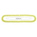 Yellow dopamine style Cuban link necklace in candy color stainless steel, 550mm - 55cm / Light Yellow