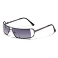 Futuristische Y2K zonnebril met metalen montuur en paarse verloopglazen voor unisex streetstyle - Gun Frame Gradiënt Grijs