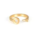 Vintage mattgoldener Angelhaken-Ring aus Titanstahl für Damen und Herren - Größe 6 / Gold