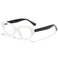 Lunettes rétro pour enfants avec monture blanche et branches noires pour garçons - White frame black leg anti-blue light