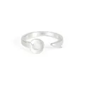 Eleganter Vintage-Fischhaken-Ring aus Titanstahl mit einem matten Silber-Finish - Größe 6 / Stahlfarben