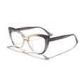 Elegant grey gradient cat-eye glasses frame with anti-blue light lenses for women - Gradient Grey Yellow