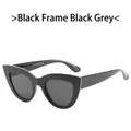 Gafas de sol vintage ojo de gato con montura negra brillante y cristales grises - Montura Negra Lente Gris