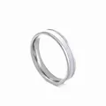 Minimalistischer Ring aus Titanstahl mit elegantem weißen Emaille-Inlay für Damen - Größe 5 / Stahlfarbe Weiß Emaille