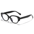 Lunettes rétro pour enfants avec monture noire brillante et protection UV400 au quotidien - Noir Anti-lumière Bleue