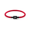 Handgemaakte rode gevlochten sterrenbeeld armband met zwarte magnetische sluiting voor koppels - Steenbok / Rood