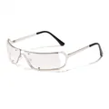 Futuristische Y2K-stijl zonnebril met zilveren metalen montuur en heldere transparante glazen - Zilveren Frame Zilveren Lens
