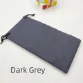 Protective soft microfiber drawstring storage pouch for sunglasses in dark grey color - Premium Double-Sided Velvet Glasses Pouch (Dark Grey)