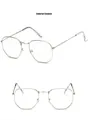 Stilvolle achteckige Brille mit silbernem Metallrahmen und klaren Gläsern für den Alltag - Silberrahmen (tyj3548) / Klare Linse