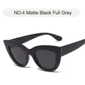 Gafas de sol ojo de gato vintage con montura negro mate y lentes grises protección UV - Negro Mate Gris Completo