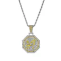 Collar de cadena de acero inoxidable con colgante de caballo del zodiaco chino - Cadena de Cuerda - Perro / 65cm / Plateado