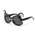 Adorables lunettes de soleil pour enfants en forme de tigre avec protection UV, noires - Monture Noire Verres Gris