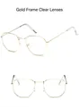 Modische polygonale Metallbrille in Goldoptik mit klaren Gläsern für einen Retro-Stil - Goldrahmen (tyj3548) / Klare Linse