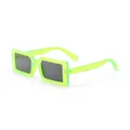 Occhiali da sole quadrati verde neon alla moda con lenti scure da donna stile passerella - Montatura Verde Fluorescente Lente Grigio