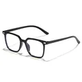 Classic black square frame anti-blue light glasses for a chic academic style look - Black Frame