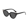 Gafas de sol ojo de gato vintage negras con purpurina plateada y lentes oscuras - Montura Negra Lente Gris