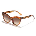 Élégantes lunettes de soleil œil de chat léopard vintage avec des verres dégradés - Monture Écaille Verres Dégradés Thé