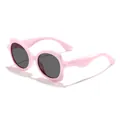 Occhiali da sole alla moda irregolari rosa confetto per bambini con lenti scure - Montatura Rosa Lente Grigia